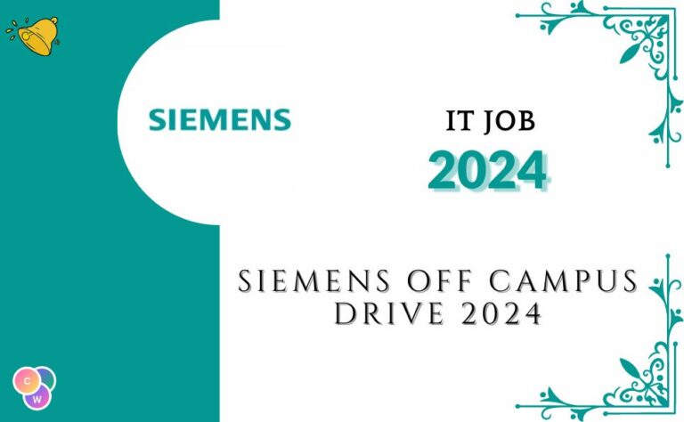 Siemens Off Campus Drive 2024 | Freshers